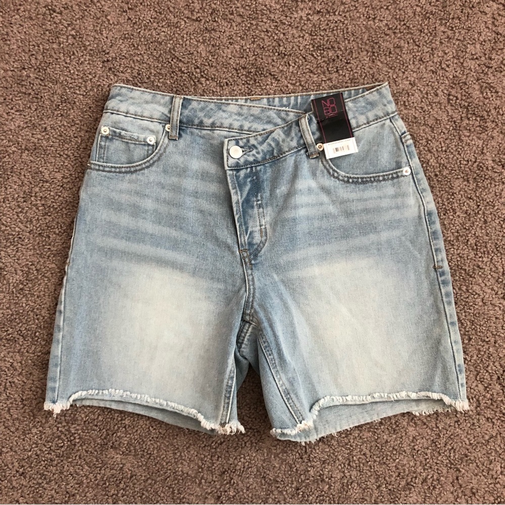 No Boundaries Crossover Denim Shorts Juniors 5